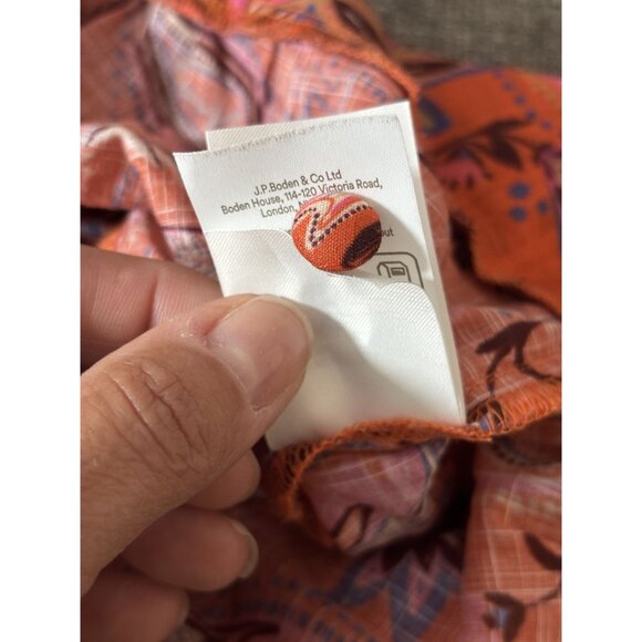 Womens SZ 4 Bohemian Long Sleeve Cropped Blouse Button Front & Elastic Back - Picture 9 of 9